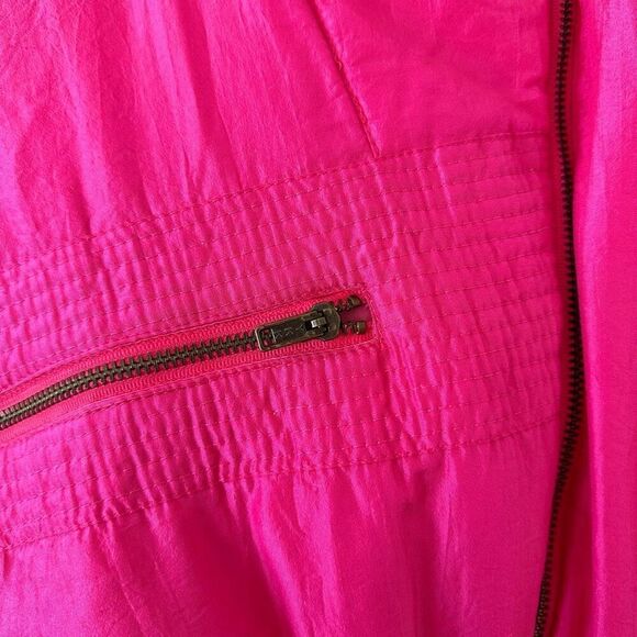Etirel Vintage 1980s/90s Abstract Retro Pink Women’s Ski One Piece Snowsuit - Picture 9 of 16